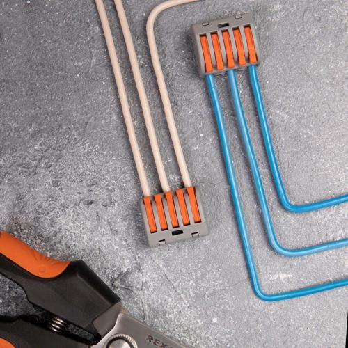 Клемма универсальная многоразовая 222-415 5-проводная 0.08-2.5(4)кв.мм (уп.40шт) Rexant 07-5255-4 07-5255-4