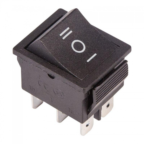 Выключатель клавишный 250В 15А (6с) (ON)-OFF-(ON) с нейтралью (RWB-508 SC-767) черн. Rexant 36-2370 36-2370