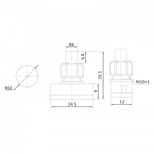 Выключатель-кнопка 250В 1А (2с) ON-OFF (PBS-17A2) (для настольной лампы) черн. Rexant 36-3011 13.03.2026