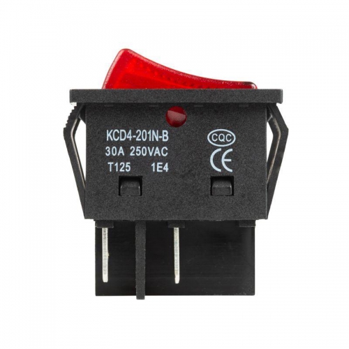 Выключатель клавишный 250В 30А (4с) ON-OFF красн. с подсветкой REXANT 36-2346 36-2346