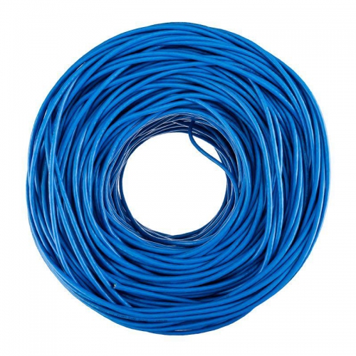 Кабель витая пара U/UTP кат.6 4х2х23AWG solid CU PVC син. 305м (м) Rexant 01-0047 01-0047