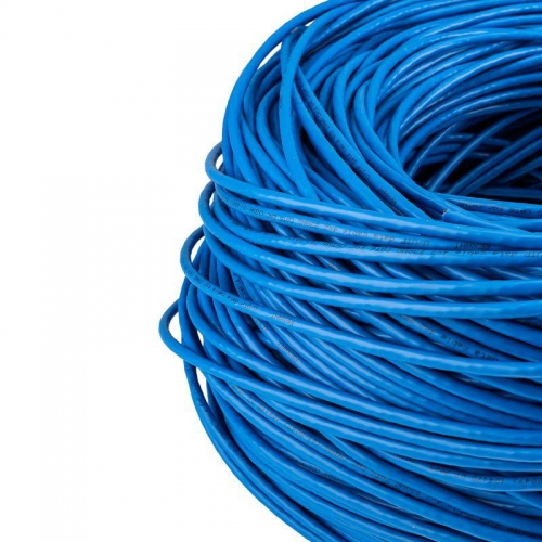 Кабель витая пара U/UTP кат.6 4х2х23AWG solid CU PVC син. 305м (м) Rexant 01-0047 01-0047