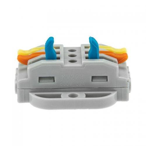 Клемма строительно-монтажная СМК проходная 3п 0.08-4кв.мм с монтажной площадкой сер. (блист.5шт) Rexant 07-6263-5 07-6263-5