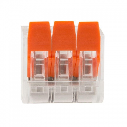 Клемма компактная многоразовая 221-413 3-проводная 0.14-4.0кв.мм (уп.50шт) Rexant 07-5203 07-5203