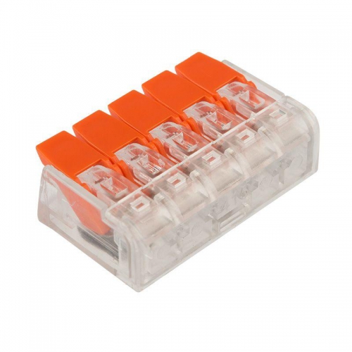 Клемма компактная многоразовая 221-415 5-проводная 0.14-4.0кв.мм (уп.40шт) Rexant 07-5205 07-5205