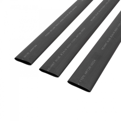 Трубка термоусадочная двустенная клеевая 24/8 (3:1) 1м черн. Rexant 26-0024 26-0024