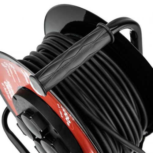 Удлинитель на метал. катушке 4х30м с заземл. IP44 КГ 3х2.5кв.мм с выключателем с защ. крышками Rexant 13-5014 13-5014