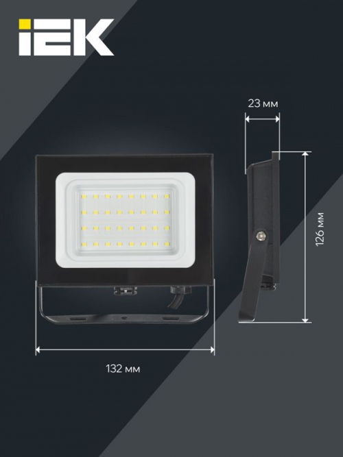 Прожектор светодиодный СДО 06-30 6500К IP65 черн. ИЭК LPDO601-30-65-K02 LPDO601-30-65-K02