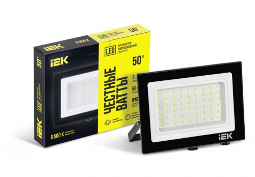 Прожектор светодиодный СДО 06-50 6500К IP65 черн. ИЭК LPDO601-50-65-K02 LPDO601-50-65-K02