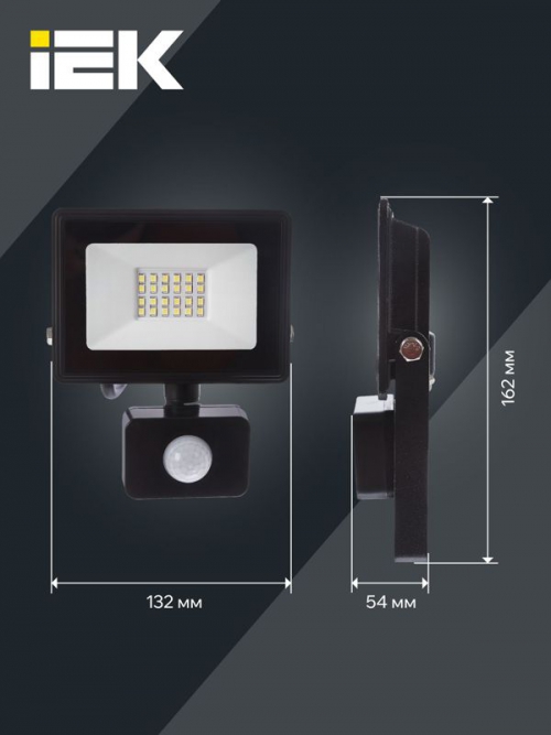 Прожектор светодиодный СДО 06-30Д 6500К IP54 с ДД черн. IEK LPDO602-30-65-K02 LPDO602-30-65-K02
