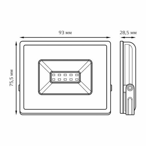 Прожектор LED 10Вт IP65 6500К черн. GAUSS 613100310 613100310