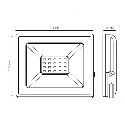 Прожектор LED 20Вт IP65 6500К черн. GAUSS 613100320 613100320