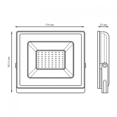 Прожектор LED 50Вт IP65 6500К черн. GAUSS 613100350 613100350