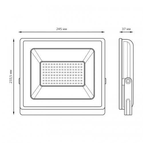 Прожектор LED 100Вт IP65 6500К черн. Gauss 613100100 613100100
