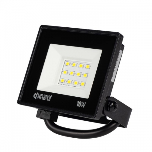 Прожектор светодиодный СДО-20 10Вт 6500К IP65 230В BL ДО прозр. закален. стекло ФАZА 5047242 5047242