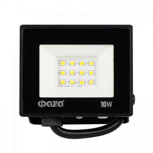 Прожектор светодиодный СДО-20 10Вт 6500К IP65 230В BL ДО прозр. закален. стекло ФАZА 5047242 5047242