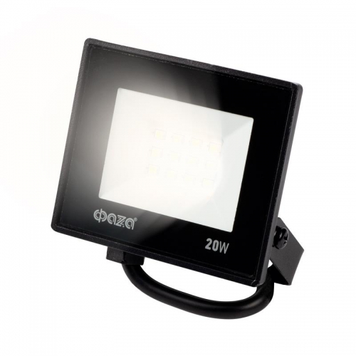 Прожектор светодиодный СДО-20 20Вт 6500К IP65 230В BL ДО прозр. закален. стекло ФАZА 5047266 5047266