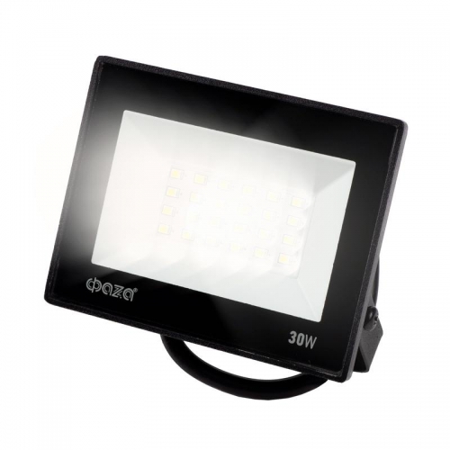 Прожектор светодиодный СДО-20 30Вт 6500К IP65 230В BL ДО прозр. закален. стекло ФАZА 5047280 5047280