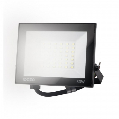Прожектор светодиодный СДО-20 50Вт 6500К IP65 230В BL ДО прозр. закален. стекло ФАZА 5047303 5047303