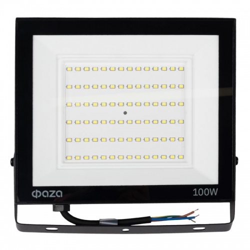 Прожектор светодиодный СДО-20 100Вт 6500К IP65 230В BL ДО прозр. закален. стекло ФАZА 5047341 5047341