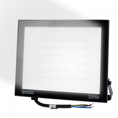 Прожектор светодиодный СДО-20 100Вт 6500К IP65 230В BL ДО прозр. закален. стекло ФАZА 5047341 5047341