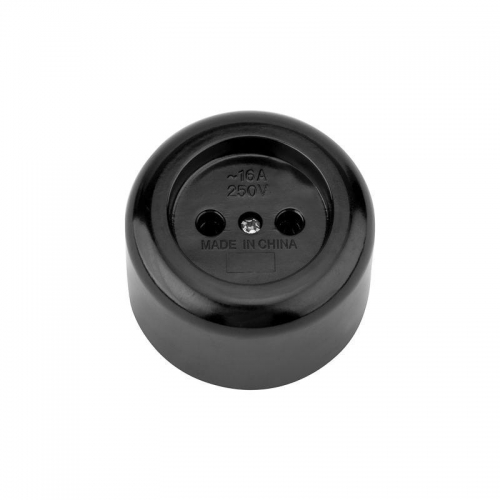 Розетка штепсельная карболитовая открытой уст. б/з 16А черн. Rexant 11-8980 ноя.80