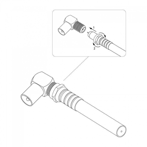Переходник антенный гнездо F-штекер TV угловой блист. Rexant 06-0027-A 06-0027-A