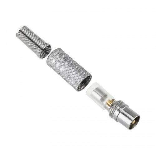 Разъем антенный на кабель штекер-TV никель с пружиной (блист.) Rexant 06-0016-A 06-0016-A