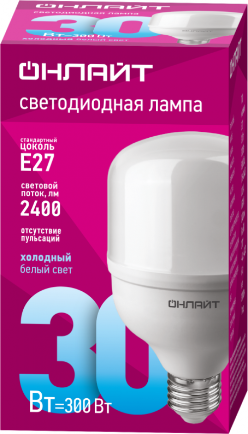 Лампа 82 901 OLL-T80-30-230-865-E27 30Вт ОНЛАЙТ 82901 82901