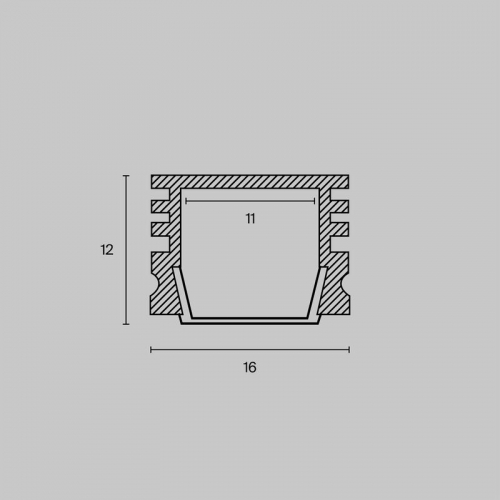 Профиль алюминиевый накладной 16х12 Maytoni ALM005S-2M ALM005S-2M