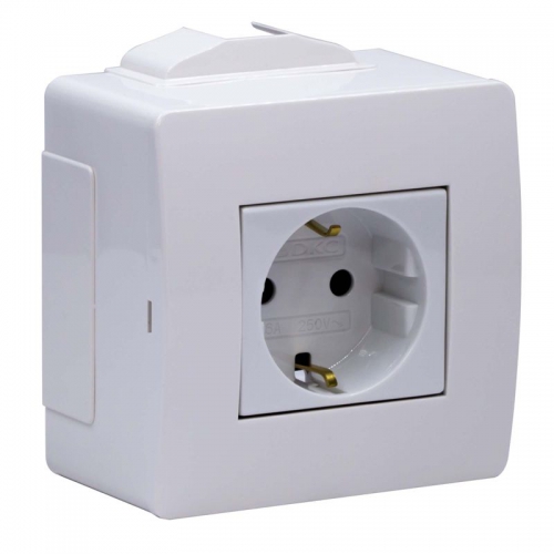 Коробка 1-м ОП PDD-N60 16А IP00 с заземл. с силовой роз. BRAVA 2мод. бел. DKC 10482 10482