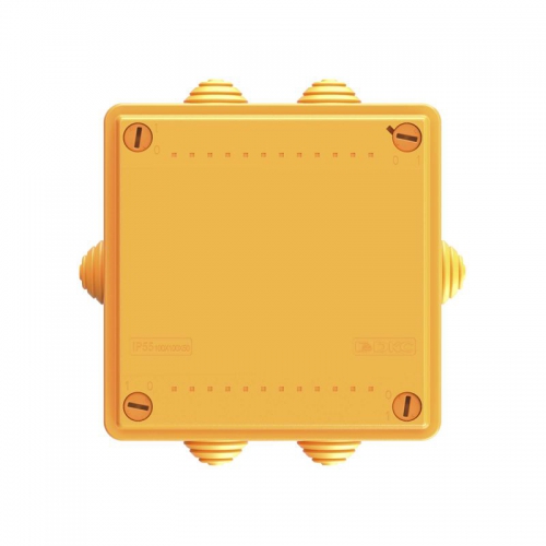 Коробка ответвительная FS 100х100х50мм 4р 450В 6А 4кв.мм с каб. вводами и клеммн. IP55 пластик. DKC FSB11404 FSB11404