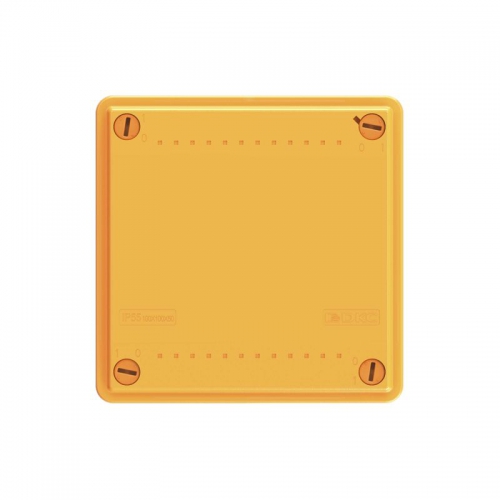 Коробка ответвительная FS 100х100х50мм 4р 450В 6А 4кв.мм с гладкими стенками и клеммн. IP56 пластик. DKC FSB10404 FSB10404