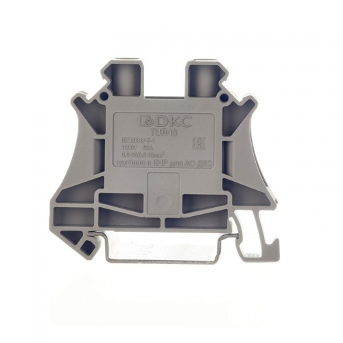 Клемма проходная винтовой зажим 2 точки подключения 10кв.мм сер. DKC TUR-10 TUR-10