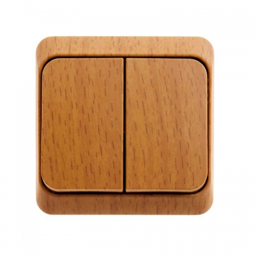 Выключатель 2-кл. ОП Этюд Дача 10А IP20 бук SE BA10-002T BA10-002T