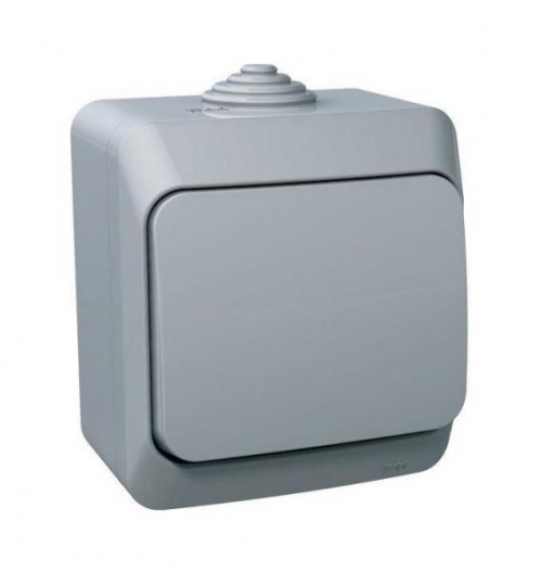 Переключатель проходной 1-кл. ОП Этюд 10А IP44 10AX сер. SE BA10-046C BA10-046C