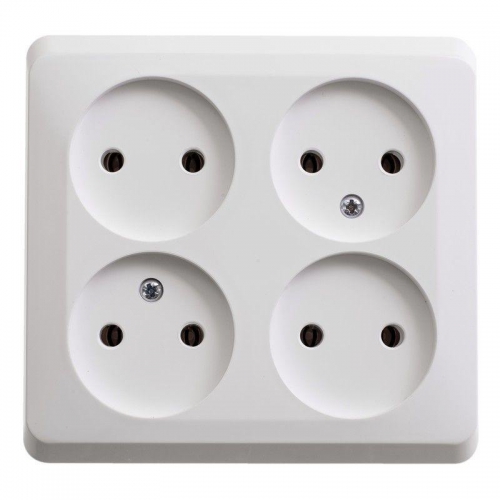 Розетка 4-м ОП Этюд 16А IP20 250В без с заземл. без защ. шторок бел. SE PA16-205B PA16-205B