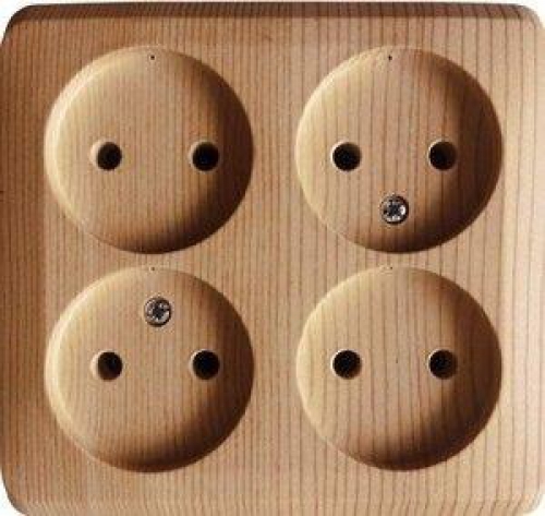 Розетка 4-м ОП Этюд 16А IP20 250В без с заземл. без защ. шторок сосна SE PA16-205D PA16-205D