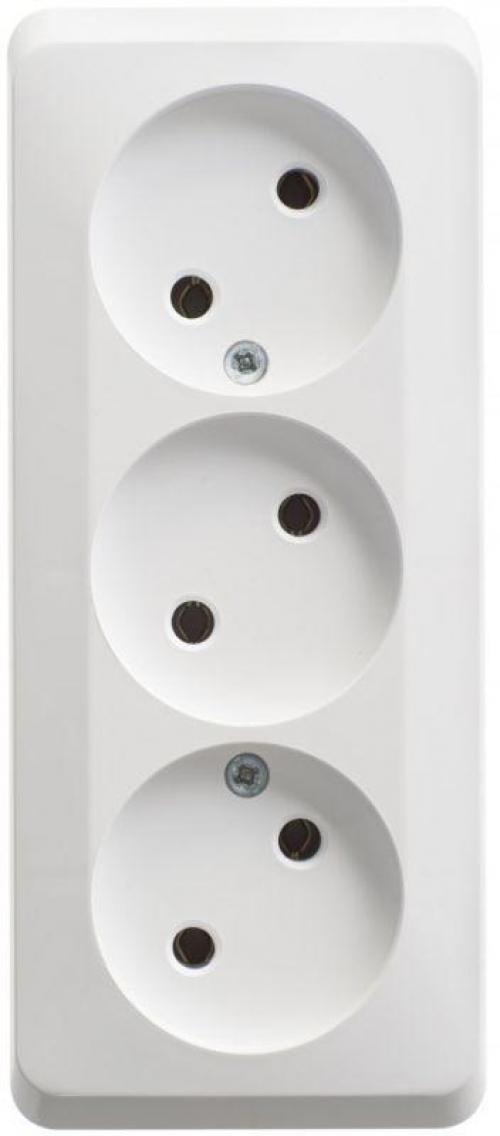 Розетка 3-м ОП Этюд 16А IP20 250В без заземл. без защ. шторок бел. SE PA16-009B PA16-009B