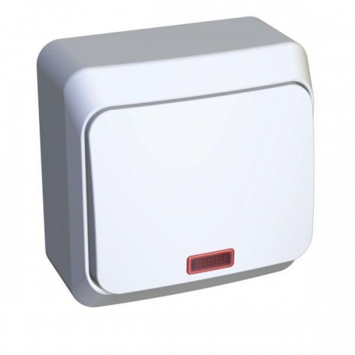 Выключатель 1-кл. ОП Этюд 10А IP20 с подсветкой бел. SE BA10-005B BA10-005B