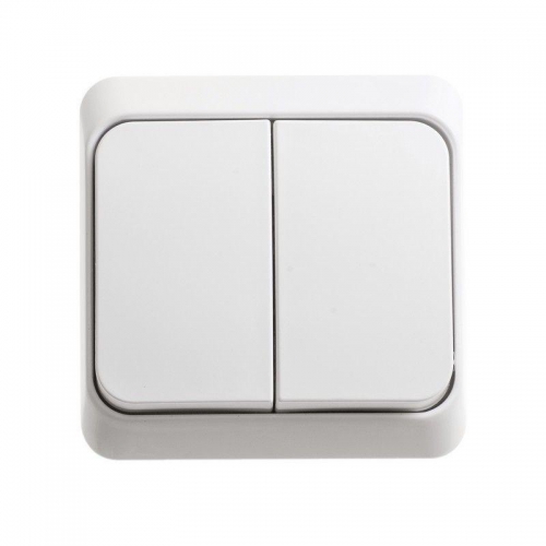 Выключатель 2-кл. ОП Этюд 10А IP20 с подсветкой бел. SE BA10-006B BA10-006B