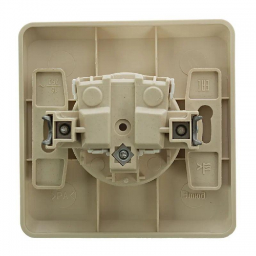 Розетка 1-м СП Этюд 16А IP20 250В без заземл. без защ. шторок крем. SE PC16-001K PC16-001K