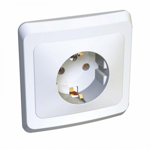 Розетка 1-м СП Этюд 16А IP20 250В с заземл. без защ. шторок бел. SE PC16-003B PC16-003B