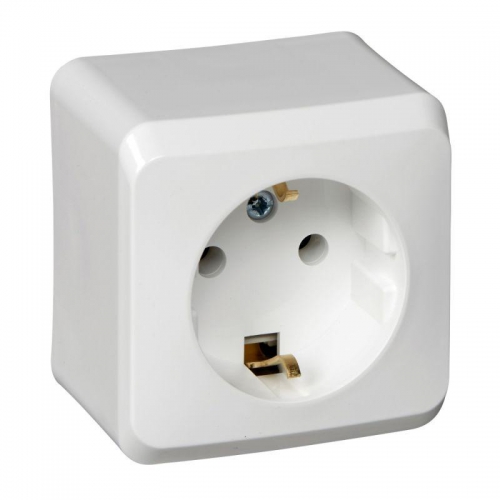 Розетка 1-м ОП Этюд 16А IP20 250В с заземл. без защ. шторок бел. SE PA16-003B PA16-003B