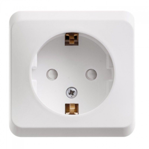 Розетка 1-м ОП Этюд 16А IP20 250В с заземл. защ. шторки бел. SE PA16-004B PA16-004B