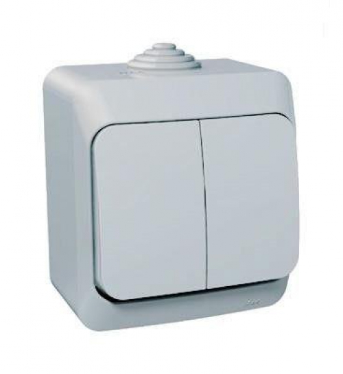 Выключатель 2-кл. ОП Этюд 10А IP44 10AX сер. SE BA10-042C BA10-042C