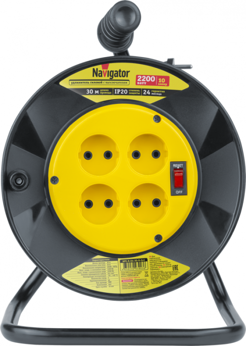 Удлинитель на катушке 4х30м без заземл. 93 903 NPE-R-04-30-X-2х1 NAVIGATOR 93903 93903