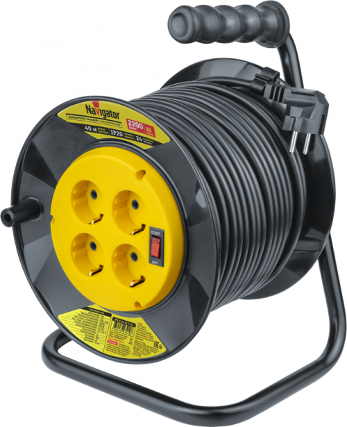 Удлинитель на катушке 4х40м с заземл. 93 909 NPE-R-04-40-E-3х1 NAVIGATOR 93909 93909