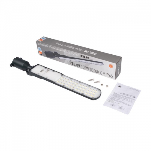 Светильник светодиодный PSL 09 100Вт 5000К уличный консольный ДКУ GR IP65 Pro JazzWay 5064119 5064119