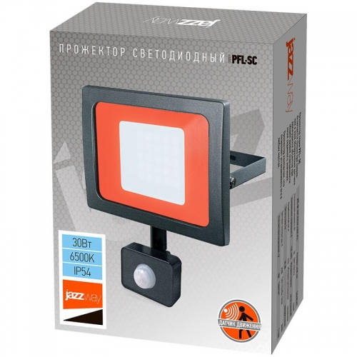 Прожектор светодиодный PFL-SC-SMD-30Вт sensor 6500К IP54 (матовое стекло) JazzWay 5001411 5001411